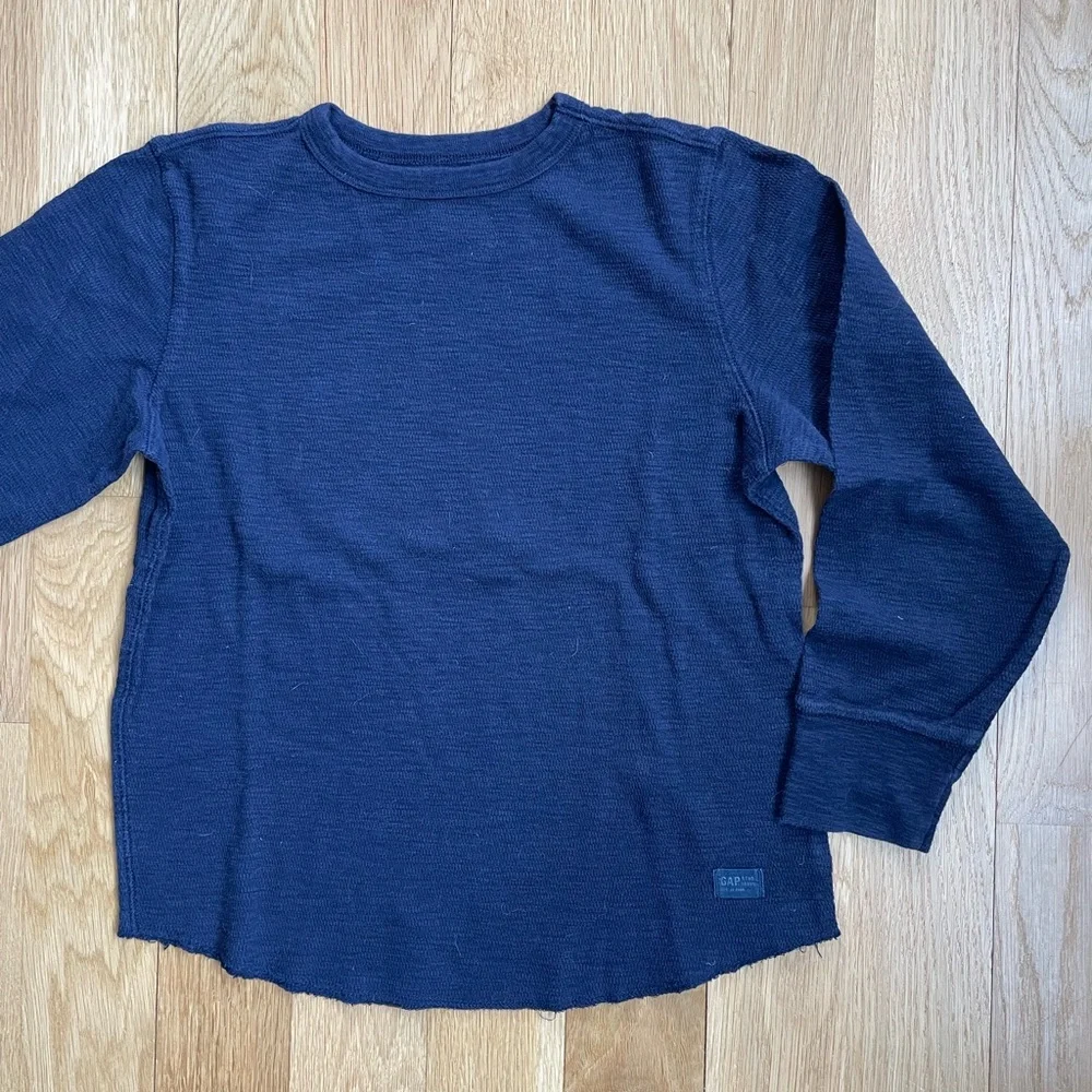 GAPKids Boys Blue Thermal Long Sleeve Shirt size large